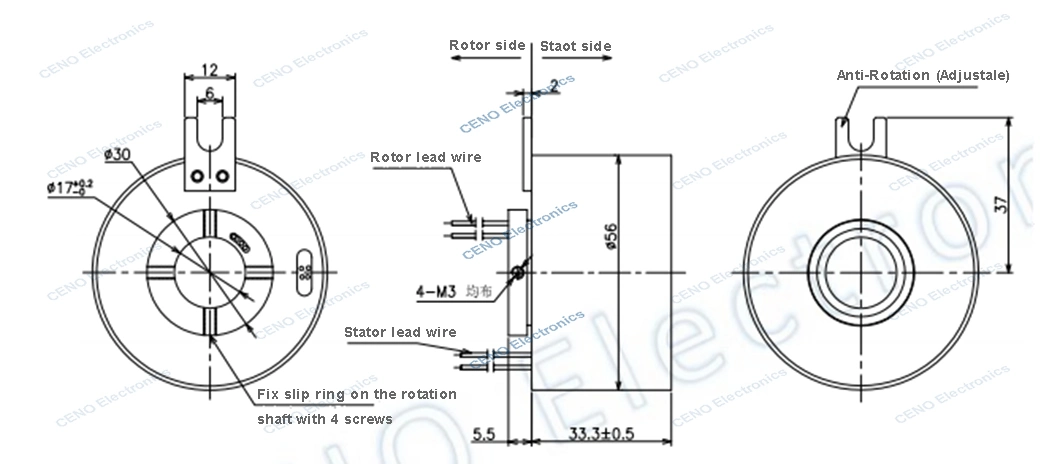 Through hole Signal Slip Ring For Industry Application