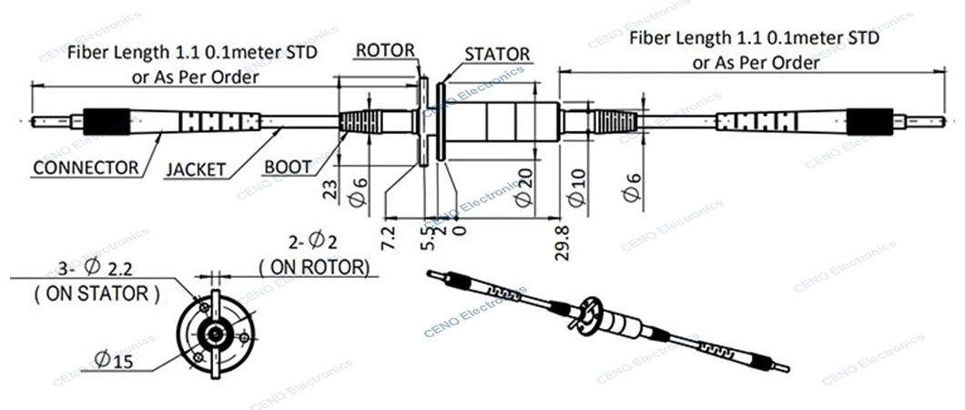 Fiber optic rotary joint with SM/MM & high speed (0~20000rpm optional )